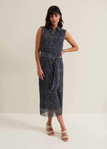 Phase Eight Adia Dress Navy Canada | IVLDGY-805